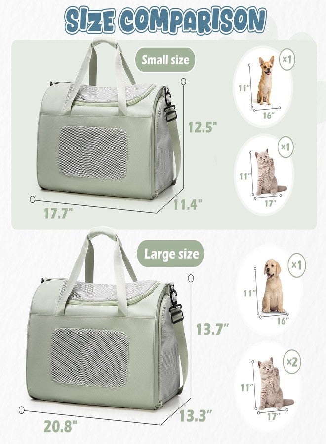 وي بلان حقيبة نقل كبيرة للقطط والكلاب، مناسبة للقطط والكلاب والجراء الصغيرة والمتوسطة الحجم، حقيبة ناعمة الجوانب معتمدة من شركات الطيران، تتحمل وزنًا يصل إلى 20 رطلاً، لون أخضر - Image 5